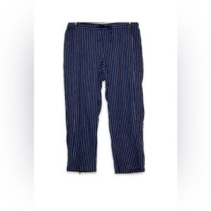 Coldwater Creek Linen Pants Women’s Size XL Blue with White Stripes